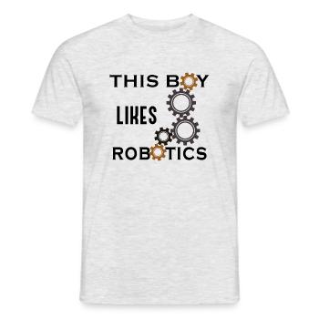 Junge mag Robotik Ironisches Zitat Robotertechnik - Männer T-Shirt - Grau meliert - Vorne - AI Model Male 178 dark (178cm)
