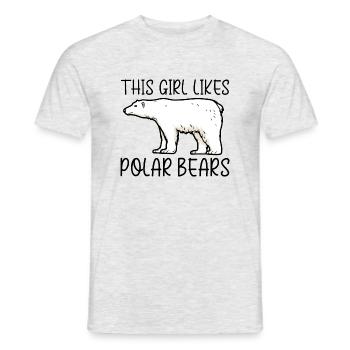 Antarctic Wildlife Cute Polar Bears Wilderness - Men's T-Shirt - heather grey - Front - AI Model Male 178 dark (178cm)