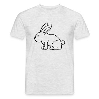 Cute Rabbit Animal Pet Drawing Silhouette - Men's T-Shirt - heather grey - Front - AI Model Male 178 dark (178cm)