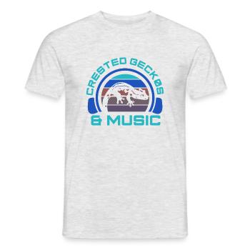 Notes de musique Crested Geckos Musician Clef - T-shirt homme - gris chiné - Devant - AI Model Male 178 dark (178cm)