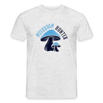 Mushroom Hunter Nature Lover Eating Vegetables - Men's T-Shirt - heather grey - Front - AI Model Male 178 dark (178cm)