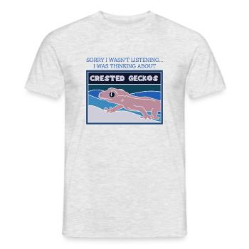 Ich denke an Geckos Cute Lizard Wildlife - Männer T-Shirt - Grau meliert - Vorne - AI Model Male 178 dark (178cm)