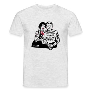 Für Die Hood - Berlin (für helle Hintergründe) - Männer T-Shirt - Grau meliert - Vorne - AI Model Male 178 dark (178cm)