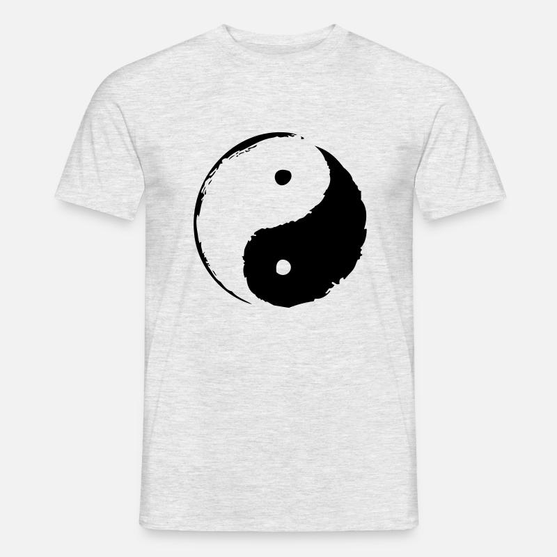 ying_yang_small - Männer T-Shirt - Grau meliert