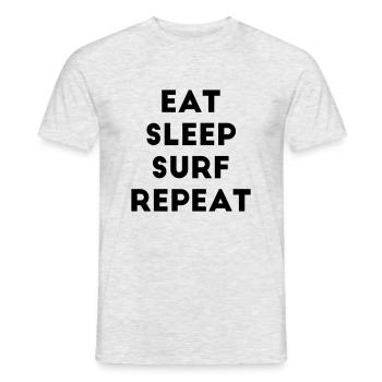 Mangez le sommeil Surf Répétez Surfing Surfer Text Gift - T-shirt homme - gris chiné - Devant - AI Model Male 178 dark (178cm)