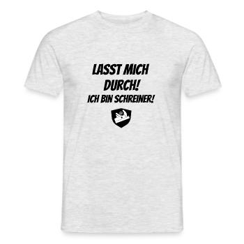 Lasst mich durch! Ich bin Schreiner! - Männer T-Shirt - Grau meliert - Vorne - AI Model Male 178 dark (178cm)