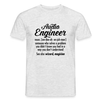 Audio Engineer - Definition - T-shirt homme - gris chiné - Devant - AI Model Male 178 dark (178cm)