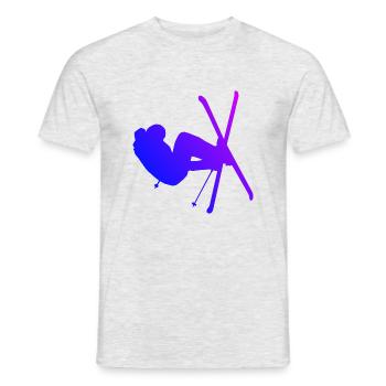 Ski Jumping Herren Freestyle Ski Ski Freestyle - Männer T-Shirt - Grau meliert - Vorne - AI Model Male 178 dark (178cm)