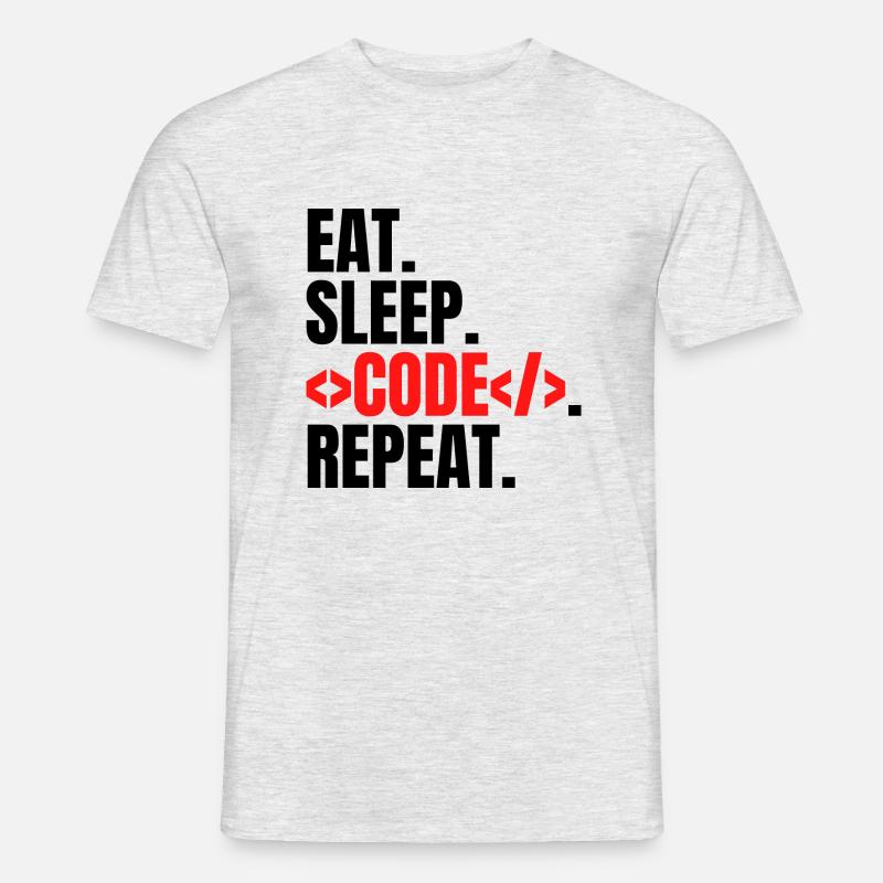répéter le code du sommeil - T-shirt homme - gris chiné