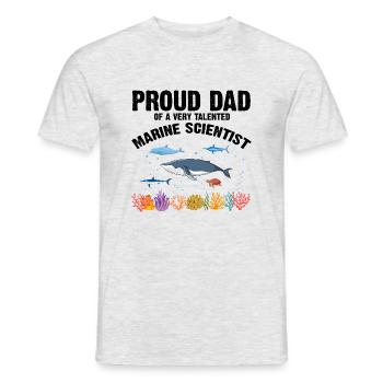 Fier Papa Biologiste Marin Biologie Marine Mer - T-shirt homme - gris chiné - Devant - AI Model Male 178 dark (178cm)