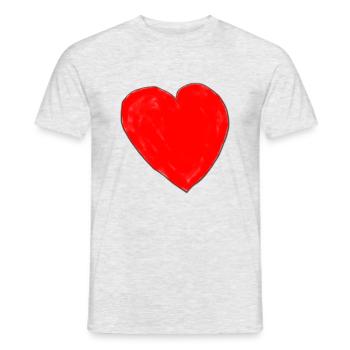 Herz der Liebe - Männer T-Shirt - Grau meliert - Vorne - AI Model Male 178 dark (178cm)