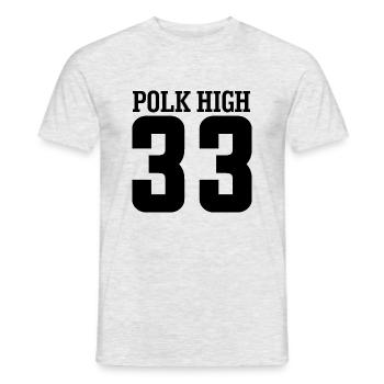 Polk High 33 - Men's T-Shirt - heather grey - Front - AI Model Male 178 dark (178cm)