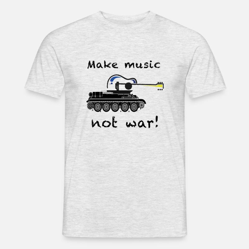 Make music not war - Männer T-Shirt - Grau meliert