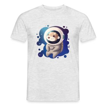 Loutre de l’espace mignonne - T-shirt homme - gris chiné - Devant - AI Model Male 178 dark (178cm)