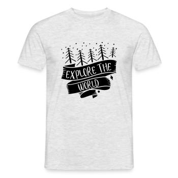 Explore the World 01 - Men's T-Shirt - heather grey - Front - AI Model Male 178 dark (178cm)