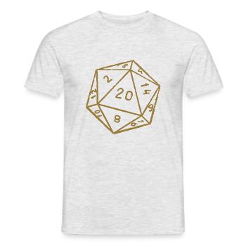 Minimalistischer W20 Spiel Würfel - Männer T-Shirt - Grau meliert - Vorne - AI Model Male 178 dark (178cm)