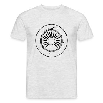 Sonne Mond Mosaik Astrologie Symbol Vektor 9 - Männer T-Shirt - Grau meliert - Vorne - AI Model Male 178 dark (178cm)