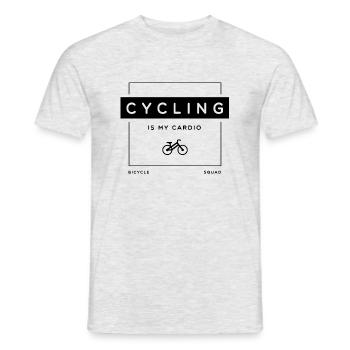 Radfahren als Cardio-Umgebung Fahrrad Natur - Männer T-Shirt - Grau meliert - Vorne - AI Model Male 178 dark (178cm)
