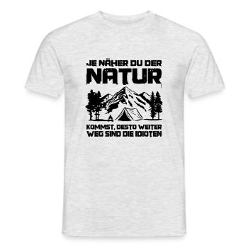Fun mountain, hiking, trekking, camping - Men's T-Shirt - heather grey - Front - AI Model Male 178 dark (178cm)