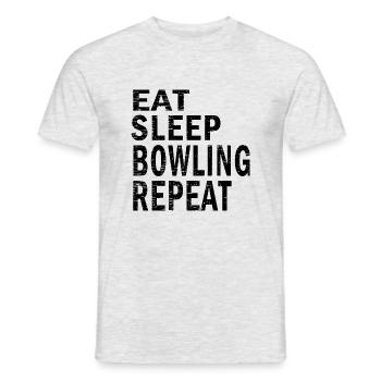 Eat sleep bowling repeat for bowling lovers - Men's T-Shirt - heather grey - Front - AI Model Male 178 dark (178cm)