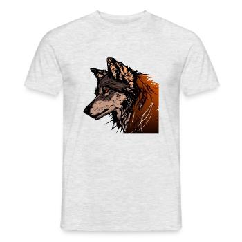 The Wolf - Men's T-Shirt - heather grey - Front - AI Model Male 178 dark (178cm)