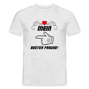 mein bester freund 2 - Männer T-Shirt - Grau meliert - Vorne - AI Model Male 178 dark (178cm)