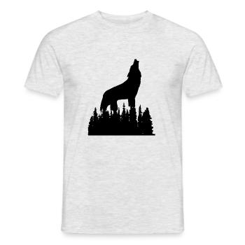 Wilder Wolf Skizze Wilde Tier Wandern Natur Seele - Männer T-Shirt - Grau meliert - Vorne - AI Model Male 178 dark (178cm)