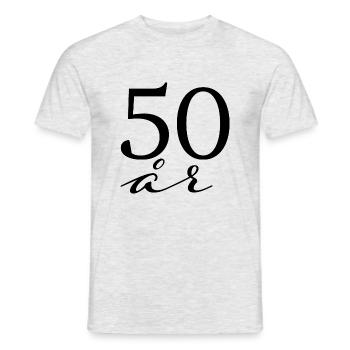 50 ans - T-shirt homme - gris chiné - Devant - AI Model Male 178 dark (178cm)