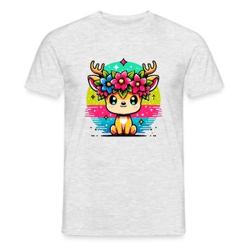 Colorful deer - Men's T-Shirt - heather grey - Front - AI Model Male 178 dark (178cm)