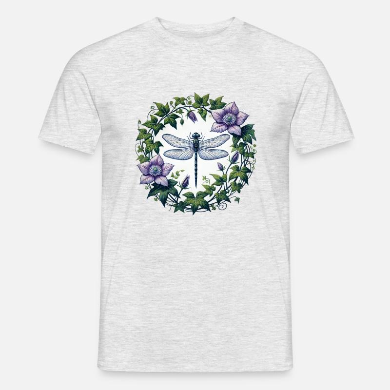 Libelle - Männer T-Shirt - Grau meliert