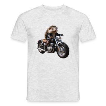 Hérisson motard - T-shirt homme - gris chiné - Devant - AI Model Male 178 dark (178cm)