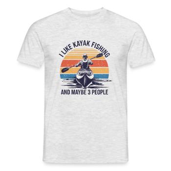 Humor für stille Kajakangler - Männer T-Shirt - Grau meliert - Vorne - AI Model Male 178 dark (178cm)