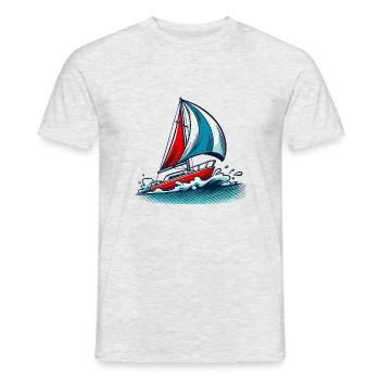 Sailboat - Men's T-Shirt - heather grey - Front - AI Model Male 178 dark (178cm)