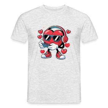 The gamer's heart - Men's T-Shirt - heather grey - Front - AI Model Male 178 dark (178cm)