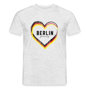 Berlin Deutschland Fan Flagge Design T Shirt - Männer T-Shirt - Grau meliert - Vorne - AI Model Male 178 dark (178cm)