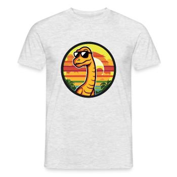 Dinosaurier brontosaurus Comic - Männer T-Shirt - Grau meliert - Vorne - AI Model Male 178 dark (178cm)