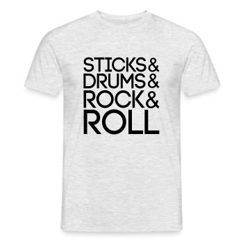 Baguettes Tambours Rock Roll - T-shirt homme - gris chiné - Devant - AI Model Male 178 dark (178cm)