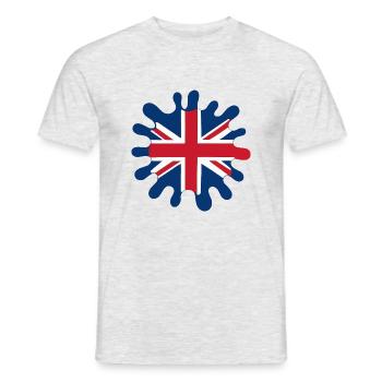 england fahne klecks - Männer T-Shirt - Grau meliert - Vorne - AI Model Male 178 dark (178cm)