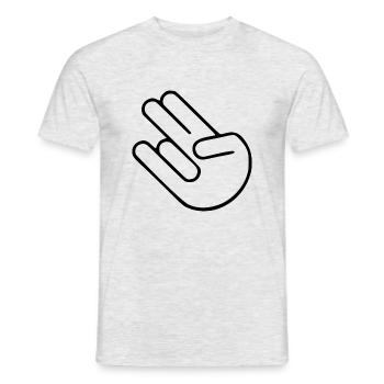 Shocker Autoaufkleber Sticker Geschenk Hand Geste - Männer T-Shirt - Grau meliert - Vorne - AI Model Male 178 dark (178cm)