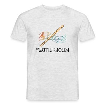 Joueur de flûte d'orchestre classique Flutilicious - T-shirt homme - gris chiné - Devant - AI Model Male 178 dark (178cm)