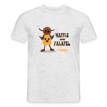 Waffle and Falafel Ironic Food Quote Hobby Chef - Men's T-Shirt - heather grey - Front - AI Model Male 178 dark (178cm)