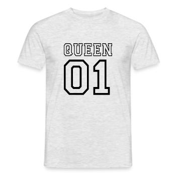 quePARTNERSHIRT - Queen 01 - T-shirt homme - gris chiné - Devant - AI Model Male 178 dark (178cm)