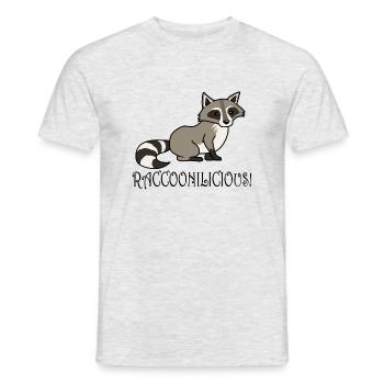 Proverbe ironique : animal sauvage raccoonilieux - T-shirt homme - gris chiné - Devant - AI Model Male 178 dark (178cm)