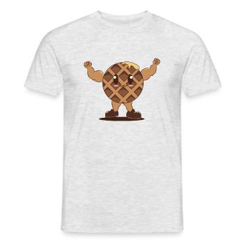 Waffle Lifting Weights Bodybuilder Ironic Gym - Men's T-Shirt - heather grey - Front - AI Model Male 178 dark (178cm)