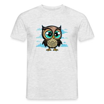 Junge mag Eulen Wildtiere Tiere Wald Wildnis - Männer T-Shirt - Grau meliert - Vorne - AI Model Male 178 dark (178cm)
