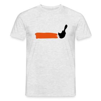 paint brusch - T-shirt herr - gråmelerad - Fram - AI Model Male 178 dark (178cm)