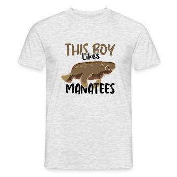 Boy Likes Manatees Cute Manatee Sea Animal - Men's T-Shirt - heather grey - Front - AI Model Male 178 dark (178cm)