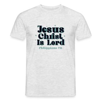 Jesus ist der Herr, Glaube, Christentum, Gott, - Männer T-Shirt - Grau meliert - Vorne - AI Model Male 178 dark (178cm)