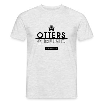 Loutres et notes de musique : musicien Forest - T-shirt homme - gris chiné - Devant - AI Model Male 178 dark (178cm)