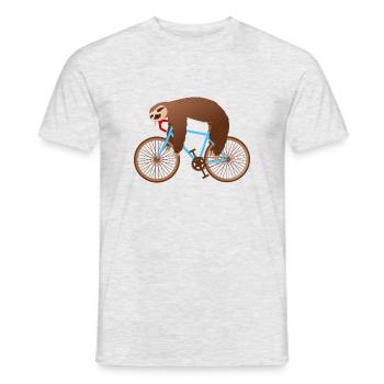 Faultier T-Shirt Geschenk Idee Geburtstag Lustig - Männer T-Shirt - Grau meliert - Vorne - AI Model Male 178 dark (178cm)